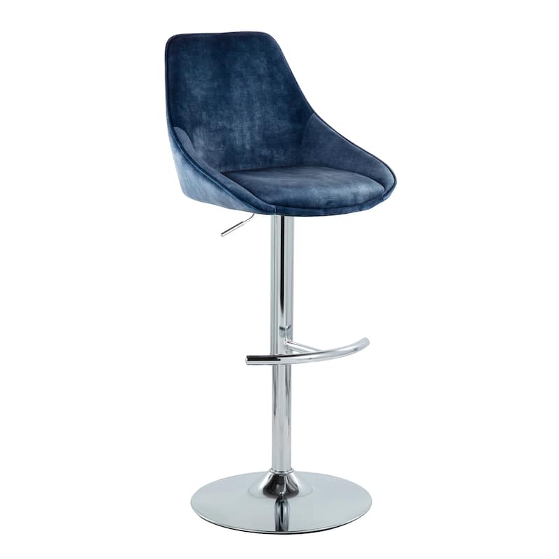 Silver Orchid Alba Adjustable Bar Stool with Rounded T Footrest (Set of 2)