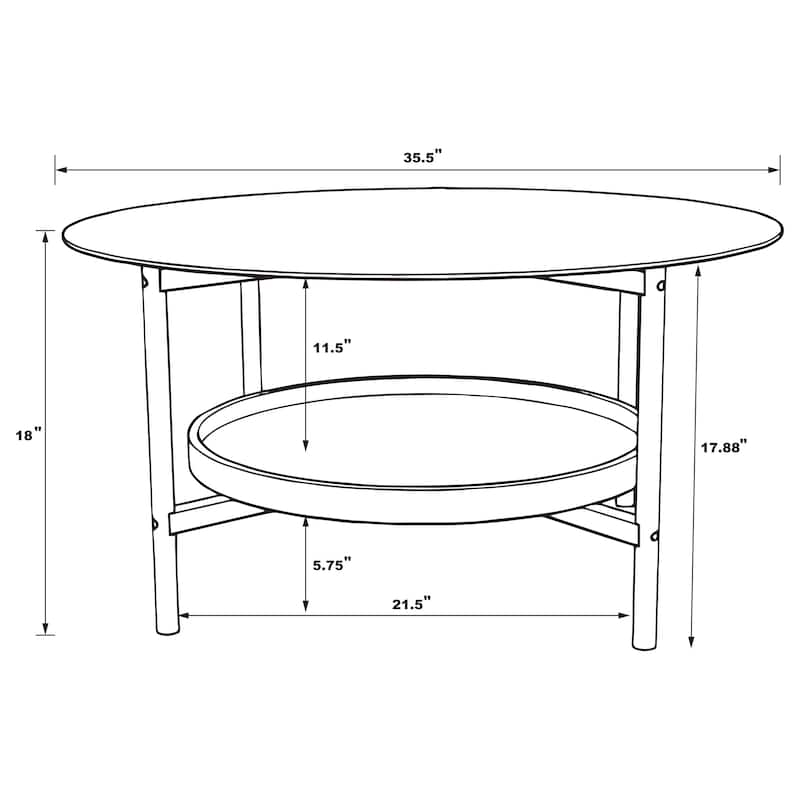 Delfin Round Coffee And End Table Set Brown