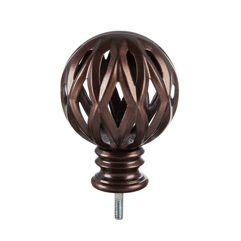 Diamond Cut Ball Interchangeable Finial, Bronze