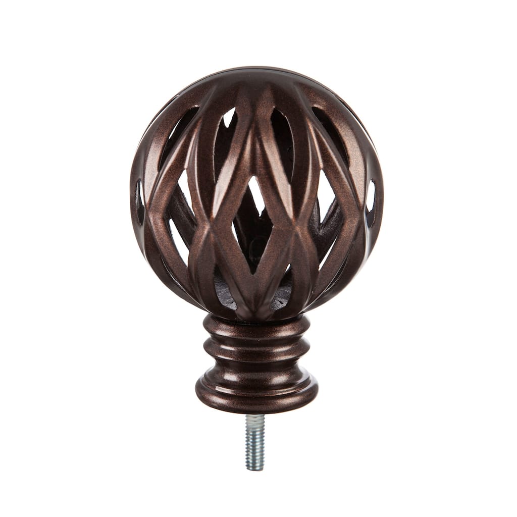 Diamond Cut Ball Interchangeable Finial, Bronze