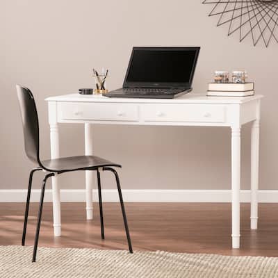 SEI Furniture Waterfront 2-drawer White Writing Desk