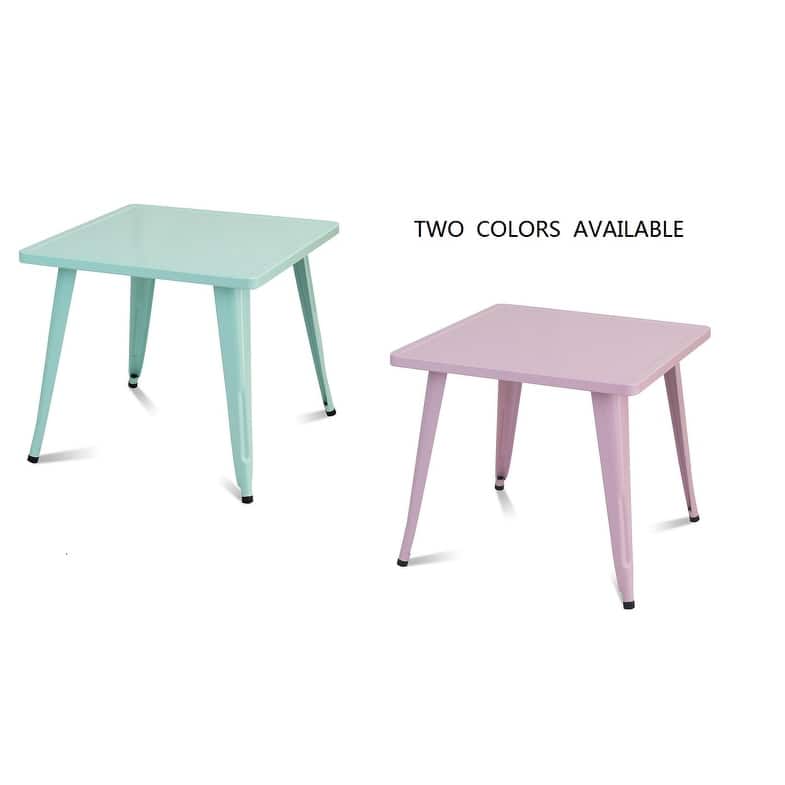 Costway Kids Steel 27'' Square Table Children Play Learn Activity