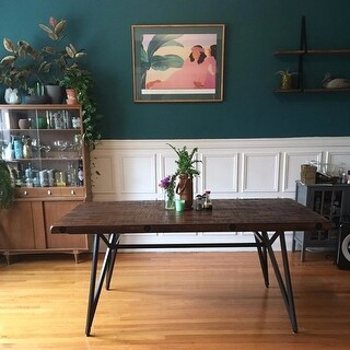INK+IVY Trestle Reclaimed Brown/ Gun Metal Dining/ Gathering Table - Brown