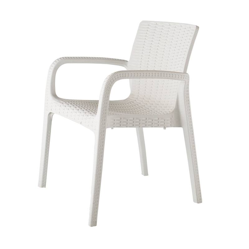 Koppla Resin Stackable All-Weather Dining Armchair, Set of 2