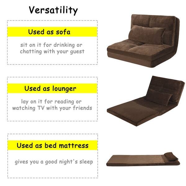 Shop Costway Fold Down Chair Flip Out Lounger Convertible Sleeper