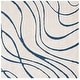 preview thumbnail 18 of 213, SAFAVIEH Florida Shag Sigtraud Abstract Waves 1.2-inch Thick Rug 10' Square - Cream/Blue - Square