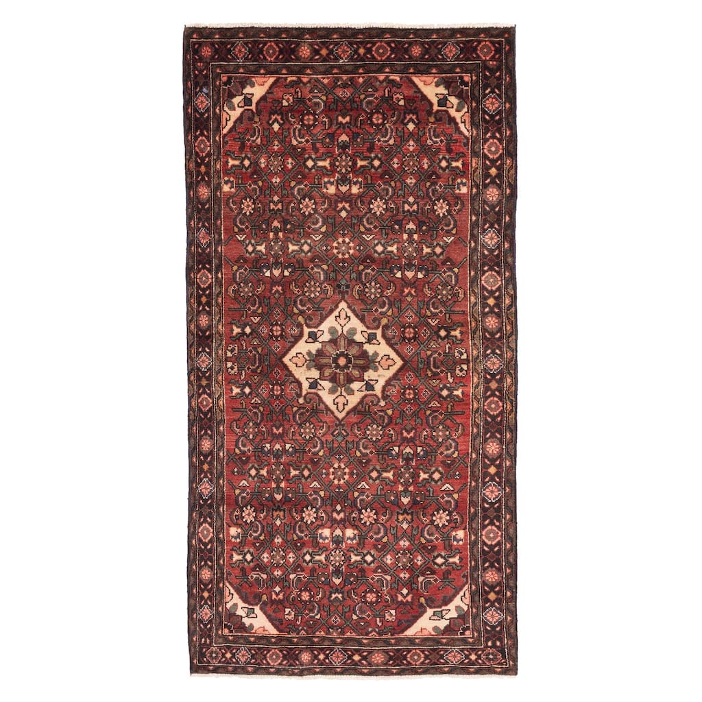 ECARPETGALLERY Hand-knotted Andelz Red Wool Rug - 3'5 x 7'3