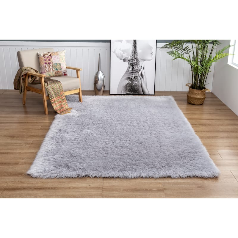 Flokati Shag Collection 5x7 Area Rug - 5' x 7' - 5' X 7'
