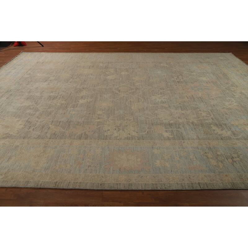 Vegetable Dye Oushak Turkish Large Rug Handmade Wool Carpet - 10'2"x 13'9"