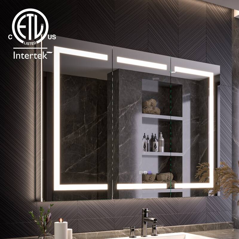 Modland 48"-72"W x 36"H Lighted Bathroom Medicine Cabinet with Backlit & Frontlit Modes,Anti-Fog