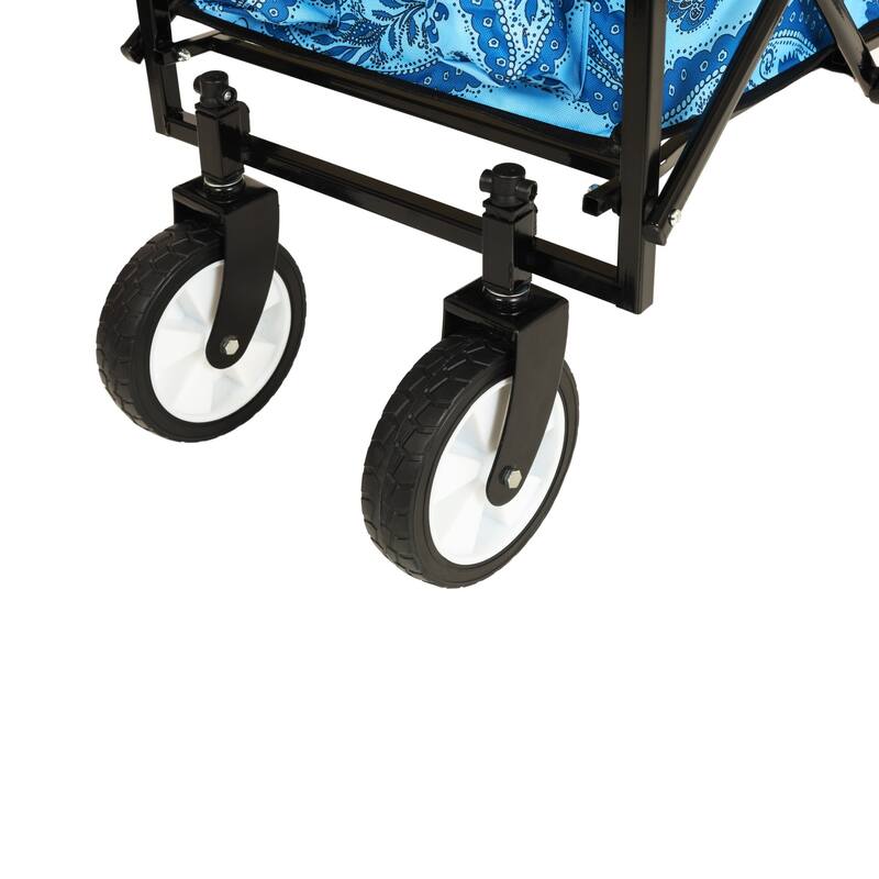 Colorful Collapsible Utility Wagon Cart with Strapping System - 225 lb Capacity