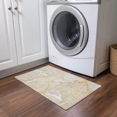 Machine Washable Indoor/ Outdoor Abstract Chantille Rug