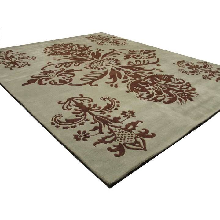 Hand-tufted Tomthy Green Wool Rug (8'9 x 11'9) - 9' x 12'