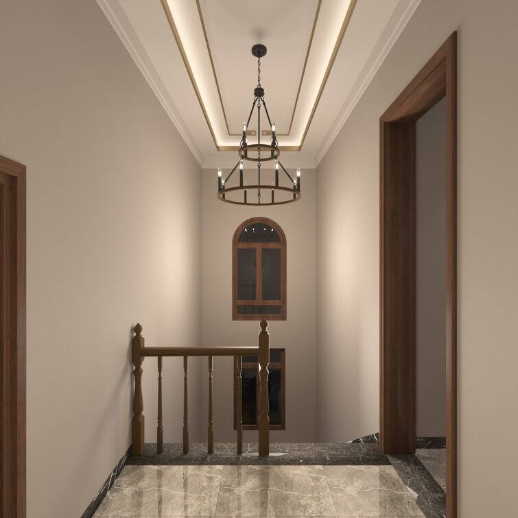 Acroma 12-light Farmhouse Candle Chandelier for Dining Room - 28 inches
