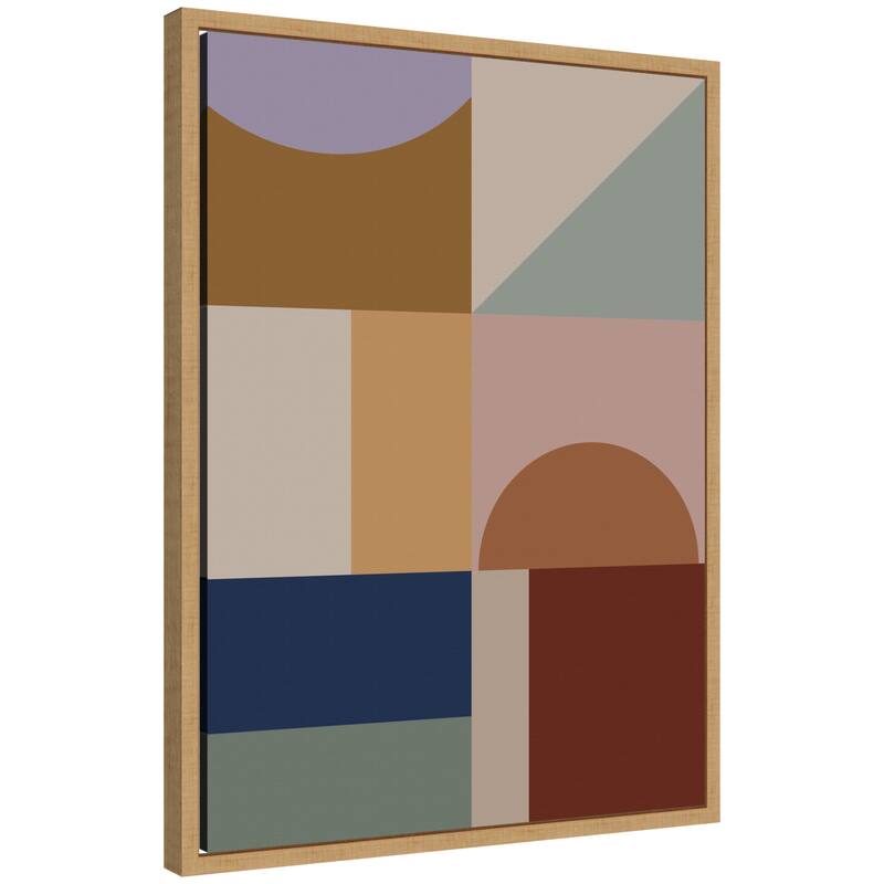 Kate and Laurel Modern Bohemian Pattern 2 by The Creative Bunch Studio Framed Canvas Wall Art Print - 18 x 24 - Brown