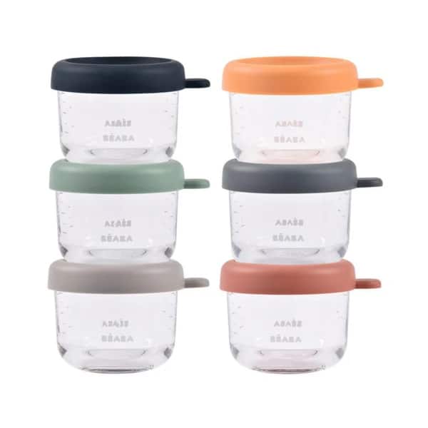 slide 2 of 4, BEABA 6 Pack Glass Baby Food Jars - Sunrise - 5Oz.