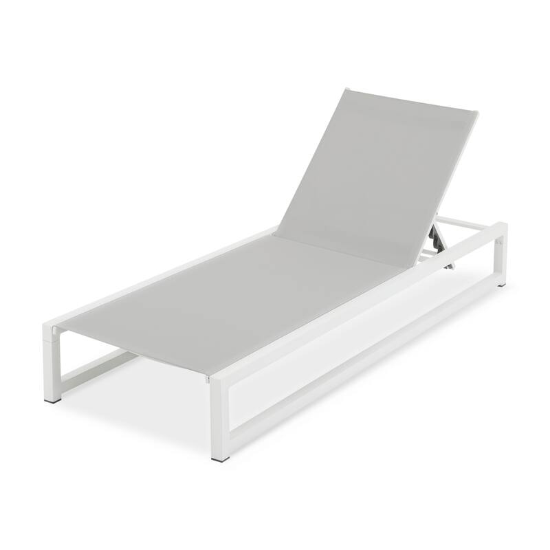5-Level Adjustable 2-Piece Outdoor Chaise Lounge,Durable Aluminum Frame & Textilene Mesh, Perfect For Patio/Poolside