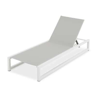 5-Level Adjustable Outdoor Chaise Lounge, Durable Aluminum Frame & Textilene Mesh,Perfect For Patio/Poolside