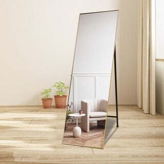 Full Length Mirror Standing Gold 65''x22'' for Bedroom - Bed Bath ...