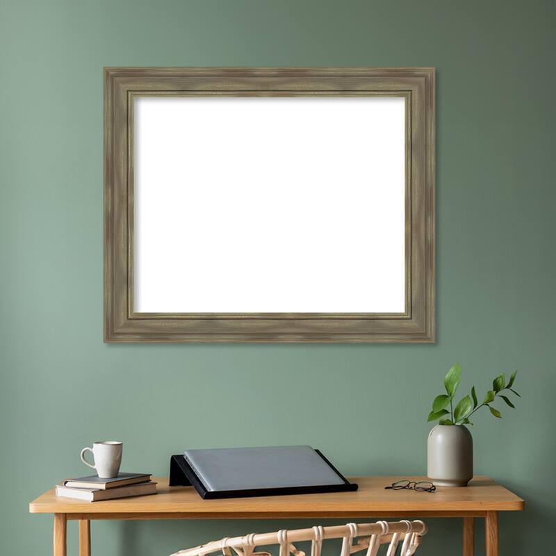 Amanti Art Alexandria Greywash Framed Dry Erase Magnetic Board