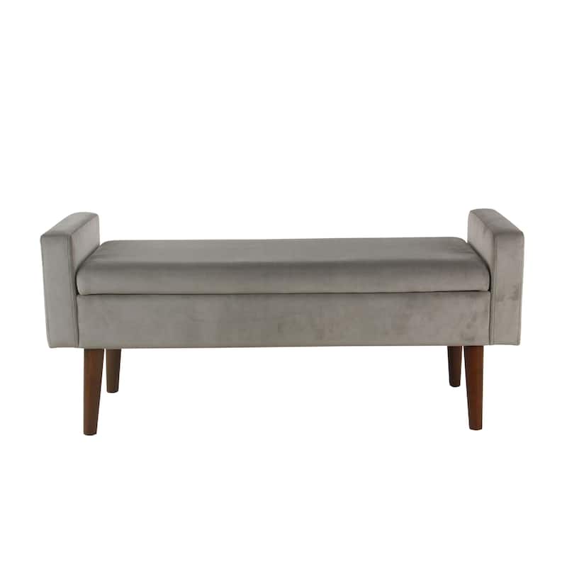 Carson Carrington Hamn Velvet Storage Bench - Gray
