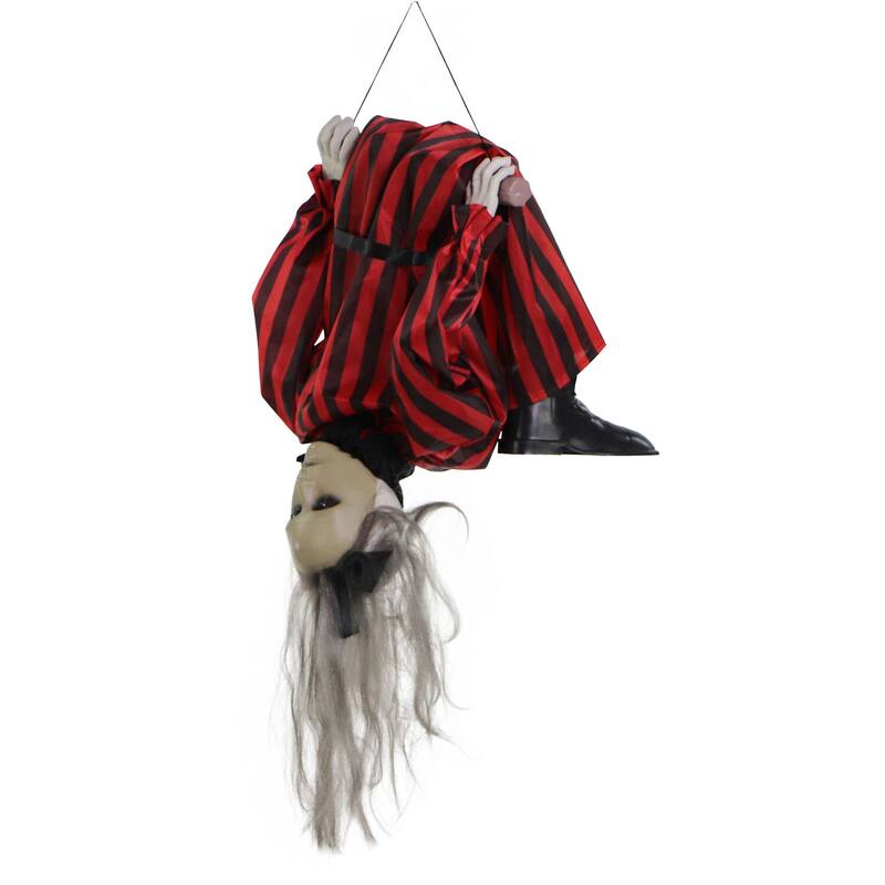 Haunted Hill Farm Drucilla the Animatronic Upside-Down Zombie Woman, Sound, and Light-Up Eyes for Halloween Decoration