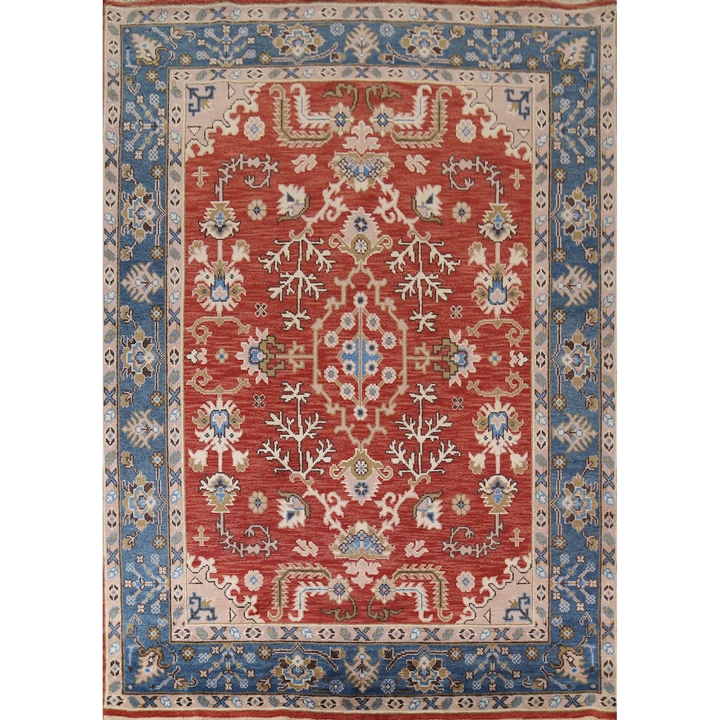 Oushak Oriental Area Rug Hand-Knotted Wool Carpet - 8'1"x 9'11"
