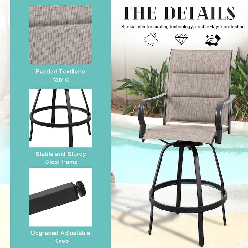Futzca Patio Swivel Bar Bistro Set or Swivel Bar Stools