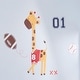 preview thumbnail 2 of 2, Lambs & Ivy Future All Star Blue/Gray Animal Sports Wall Decals/Appliques - Lion, Giraffe, Elephant, & Monkey