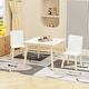 preview thumbnail 9 of 7, Kids Table and 2 Chairs Set, 3 Pieces Toddler Table and Chair Set, Wooden Activity Play Table Set (White)