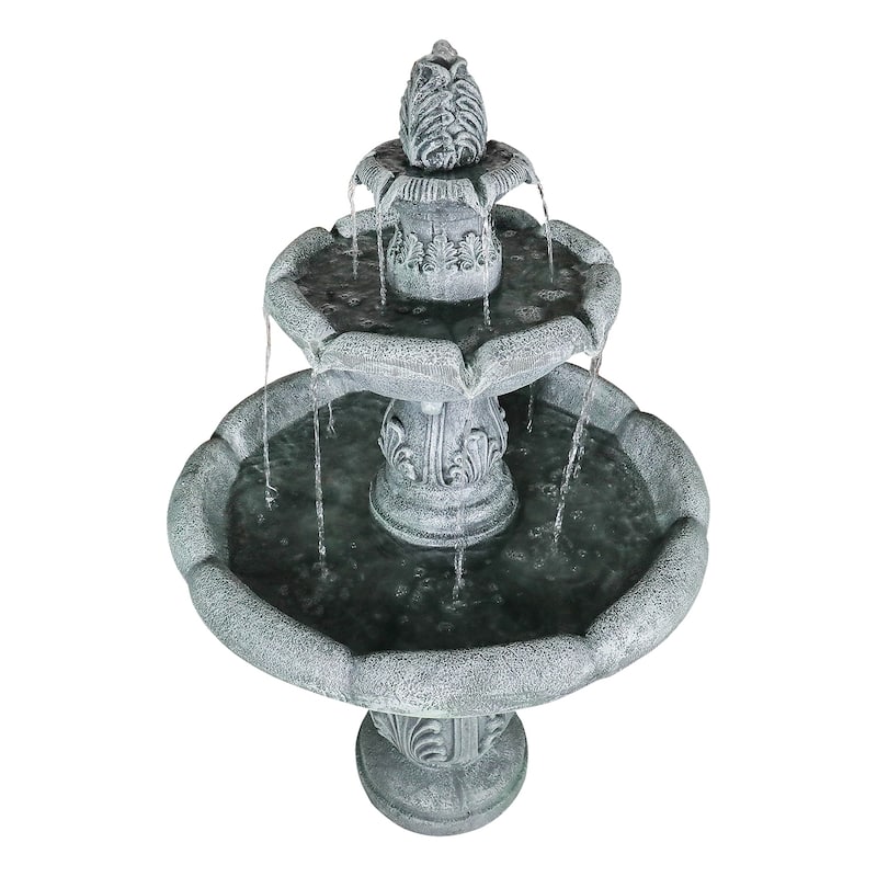 48in High Outdoor Three-Tier Water Fountain with Water Pump for Garden