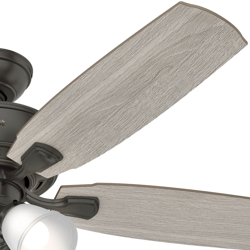 Hunter 52' Amberlin Ceiling Fan with LED Light Kit, Pull Chains - Farmhouse, Transitional, Rustic