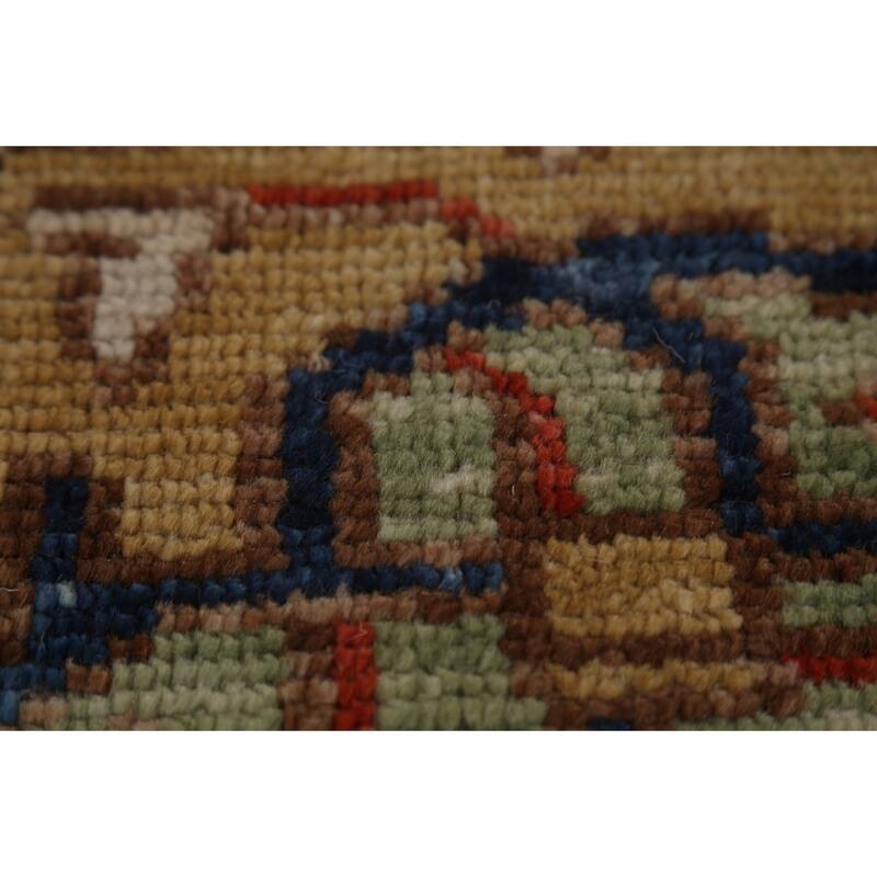 Geometric Heriz Serapi Indian Rug Handmade Traditional Wool Carpet - 8'9" x 11'10"