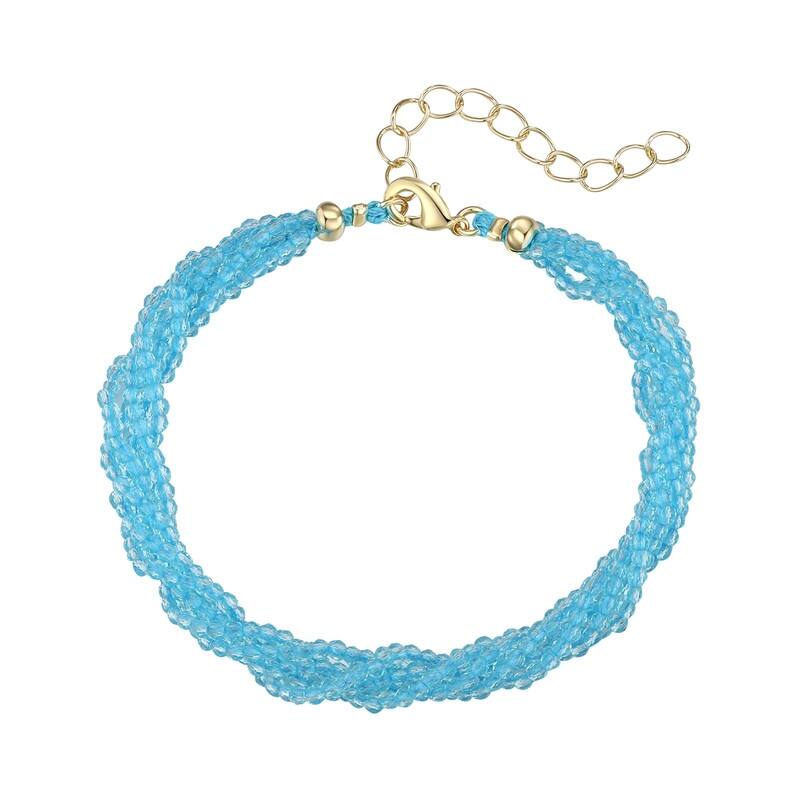 Victoria Townsend Multi Layered Twisted Bead Bracelet - Blue