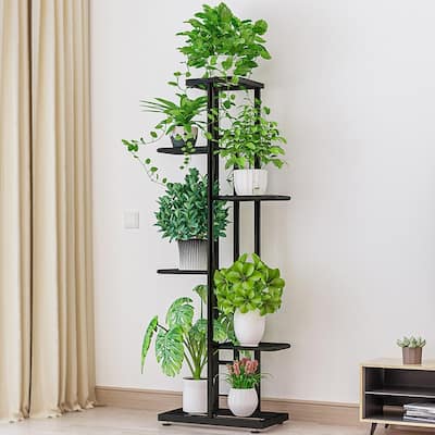 6 Tier Plant Stand, 7 Potted Indoor Tall Plant Holders, Corner Metal Tiered Plant Stands, Multiple Plant Display Rack
