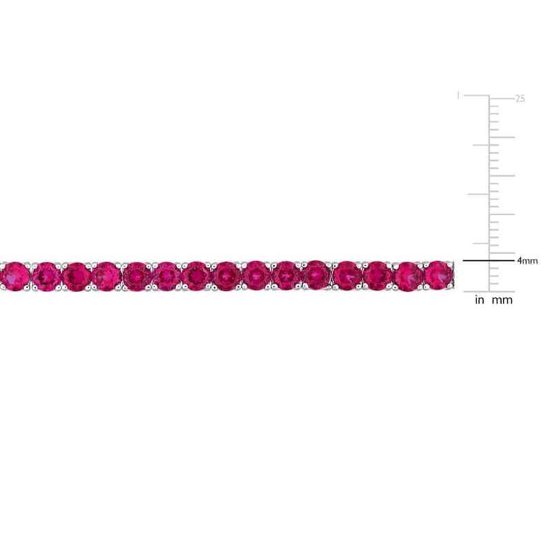 Miadora 14 1/2ct TGW Created Ruby Tennis Bracelet Sterling Silver-7.25 in.