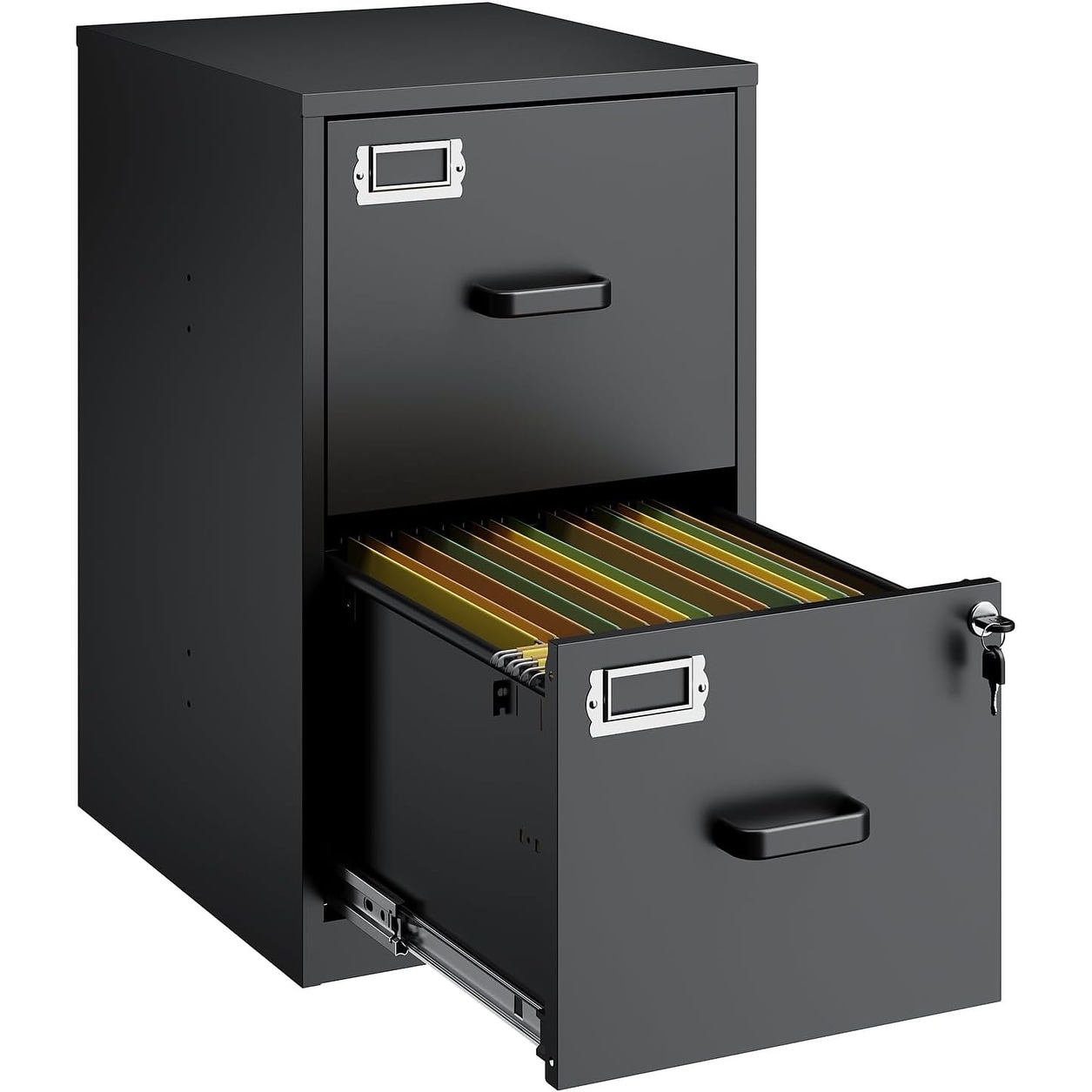 2 Drawer Lockable Metal File Cabinet for Home Office, Vertical Storage for A4/Legal/Letter Size Documents