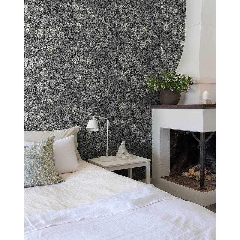 A-Street Prints Vine Denim Woodland Fruits Wallpaper