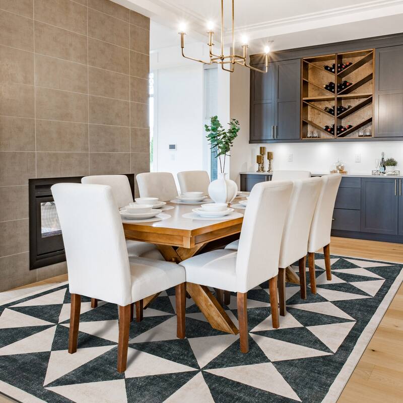 World Rug Gallery Geometric Diamond Washable Non Slip Area Rug