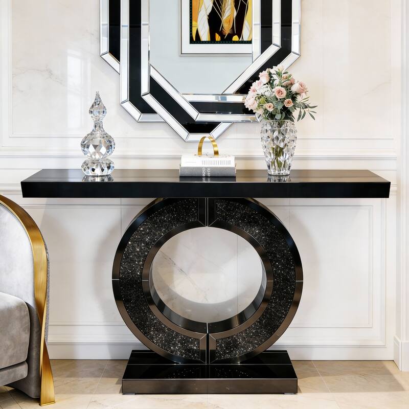 O-Shaped Handicrafts Mirror Console Table for Living Room