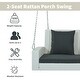 preview thumbnail 23 of 47, 2-Person Wicker Hanging Porch Swing with Chains, Cushion and Pillow