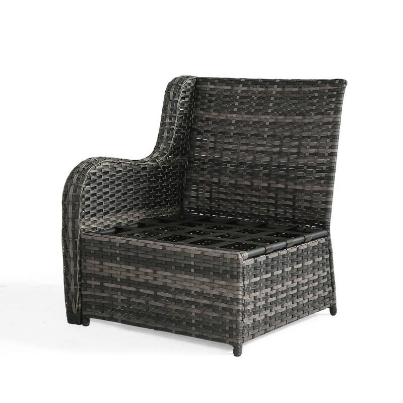 6-pieces Patio Wicker Outdoor Sectional Seating Sofa Set with Coffee Table