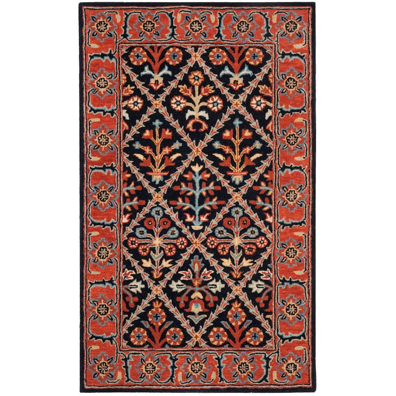SAFAVIEH Handmade Heritage Overlapping Diamond Traditional Oriental Wool Rug