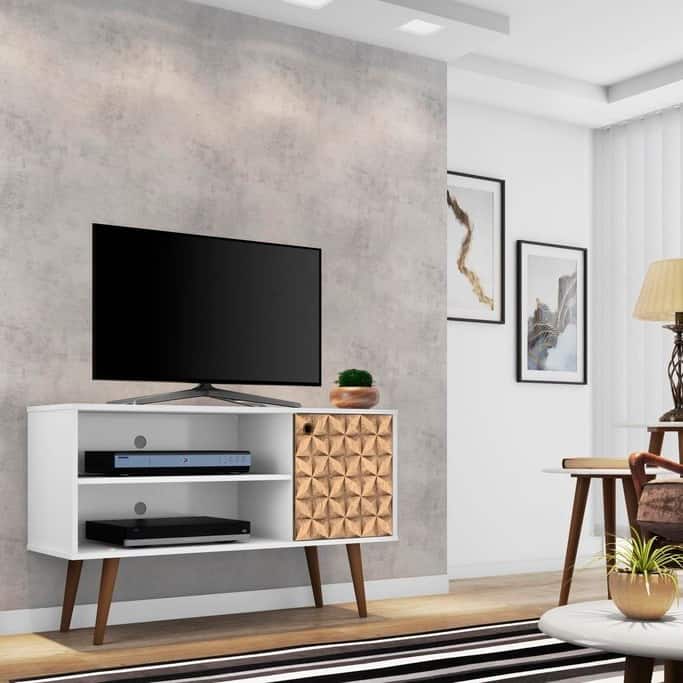 Mid Century Modern Liberty Storage Media Cabinet Console