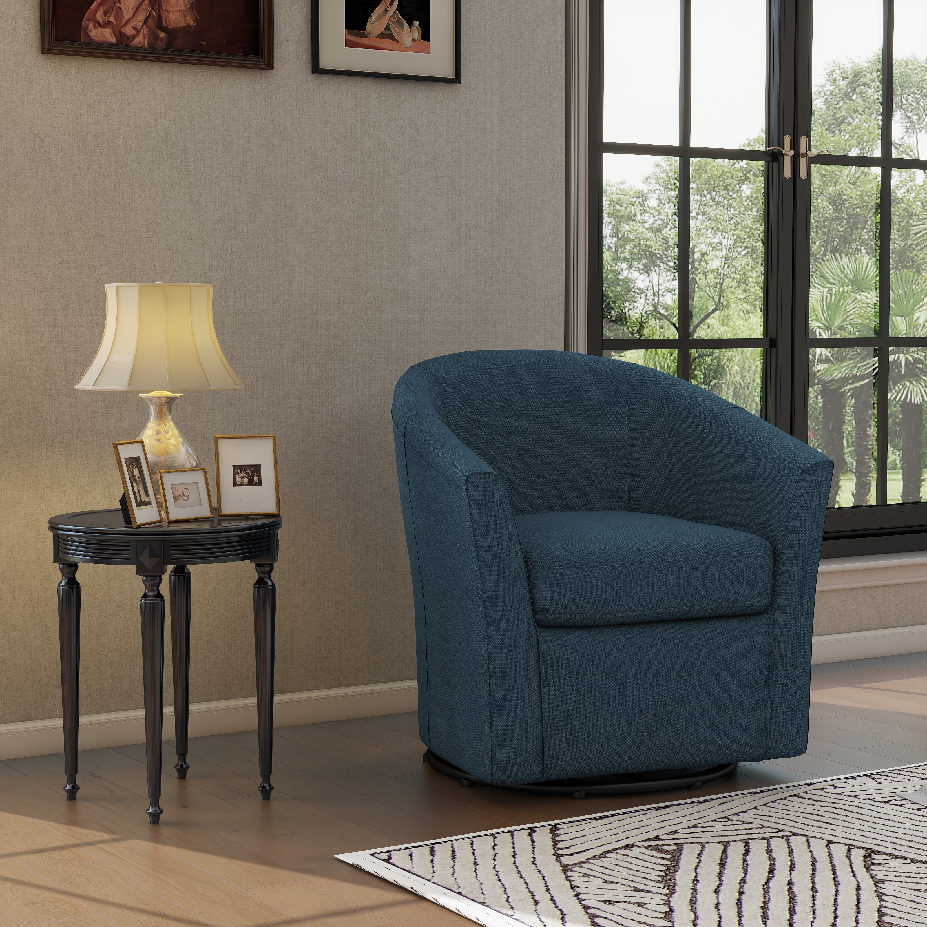 Lazarus swivel barrel shop chair