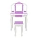 preview thumbnail 12 of 11, Children's Three-Sided Folding Mirror Dressing Table Chair Purple