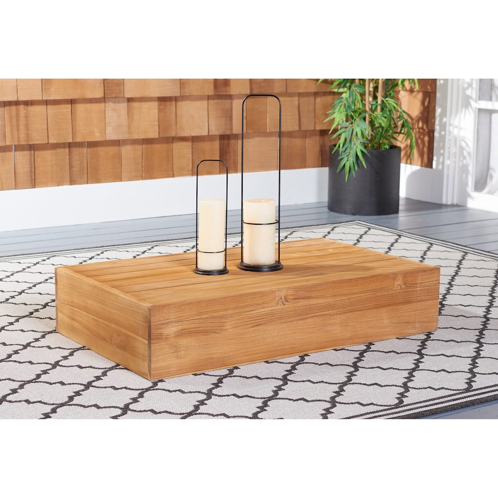 SAFAVIEH Couture Clella Brazilian Teak Coffee Table - 40 In. W x 24 In. D x 8 In. H - 40Wx24Dx8H