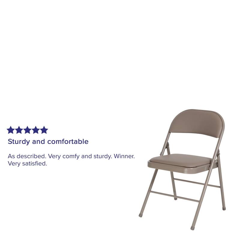 4 Pack Double Braced Vinyl Folding Chair