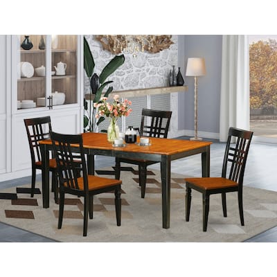5-Piece Dining Set - Rectangle Table & 4 Chairs - Solid Wood - Tuscan Style - Home Dining Room Furniture