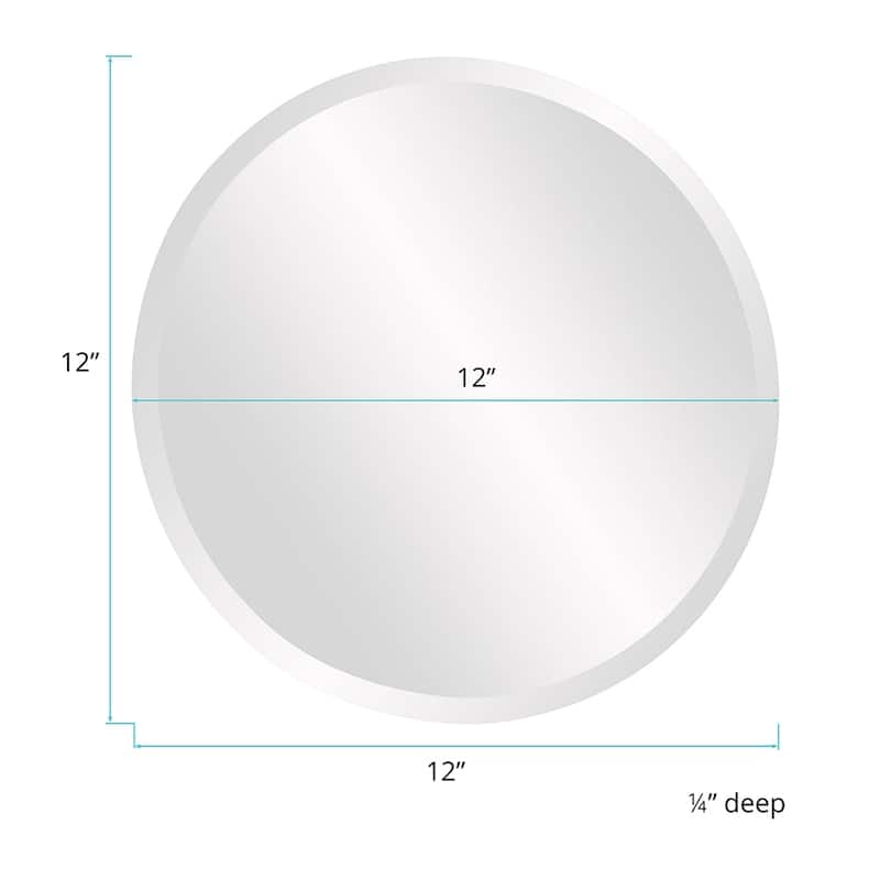 Allan Andrews Frameless Beveled Round Wall Mirror - 12 x 12